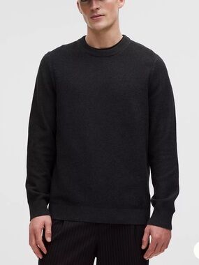 lululemon athletica Black Men's Textured Crewneck Sweater